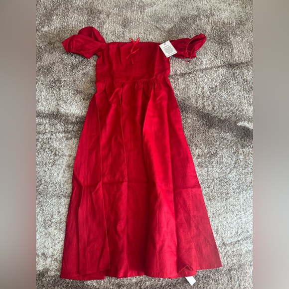 Reformation Mariela linen dress in cherry - Picture 2 of 5